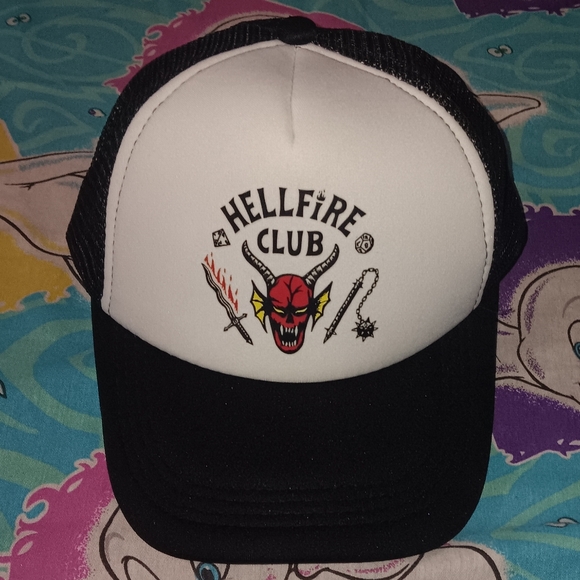 New Stranger Things Hellfire Club Trucker Hat Baseball Cap Netflix TV Horror - Picture 1 of 3